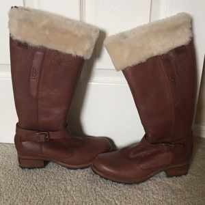 Tall Brown Tan Sheepskin UGG Boots